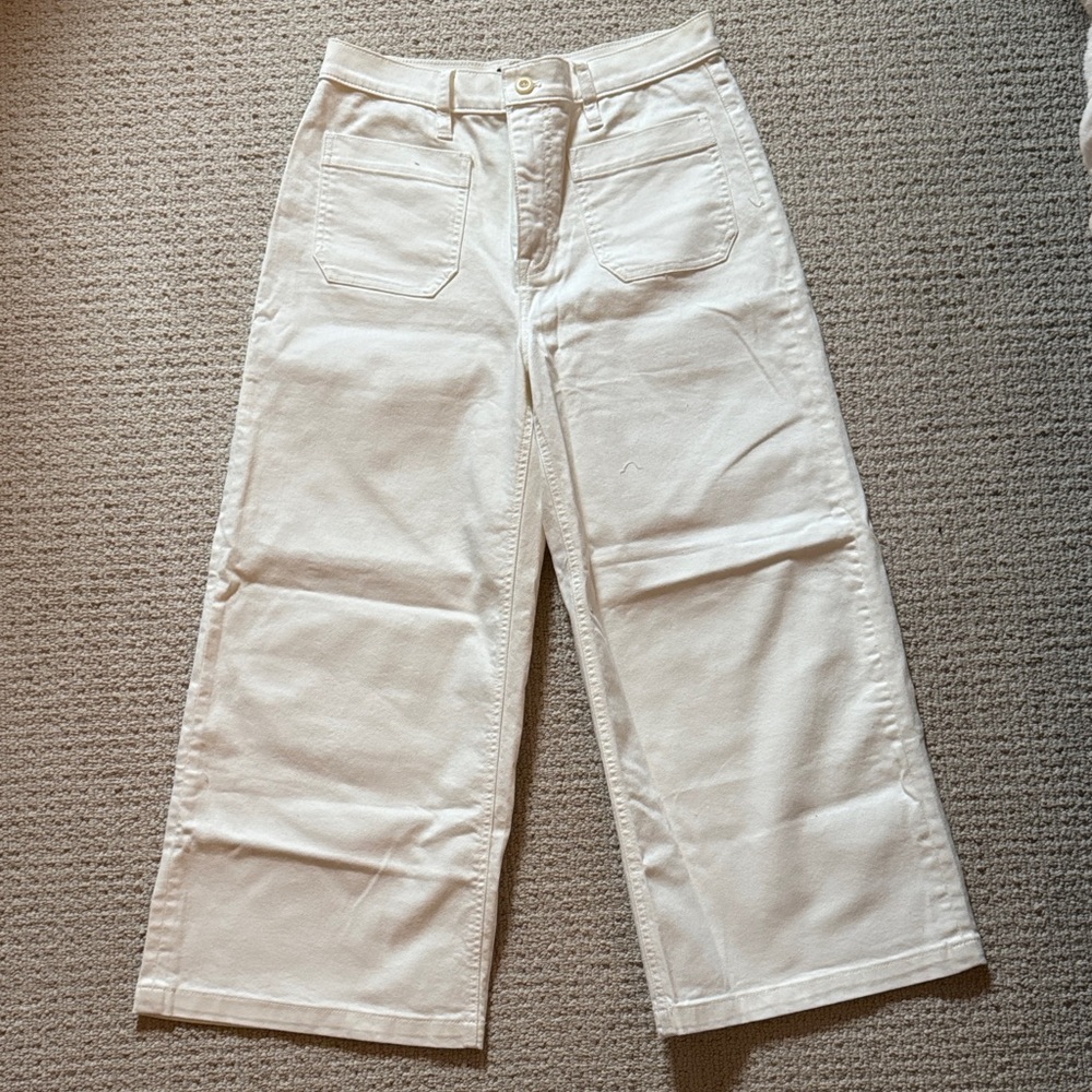 J Crew Point Sur Cream Pants with Front Pockets - Picture 3 of 4